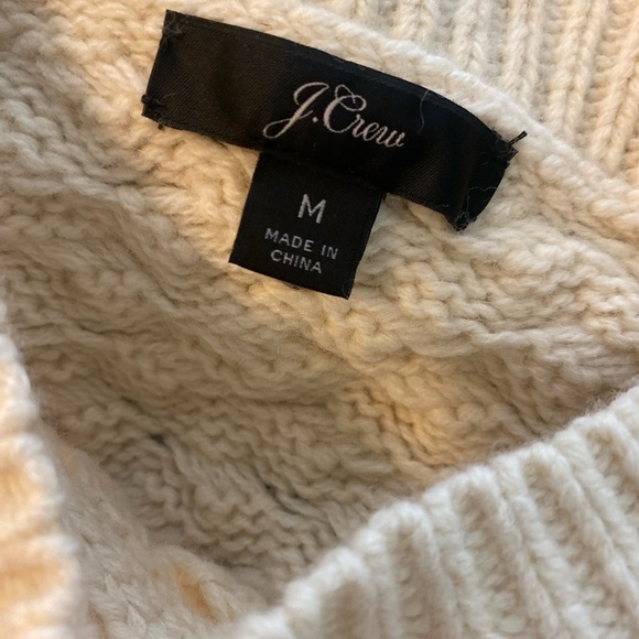 J Crew Knit Fisherman Wool Blend Sweater With Sequins - Picture 5 of 11